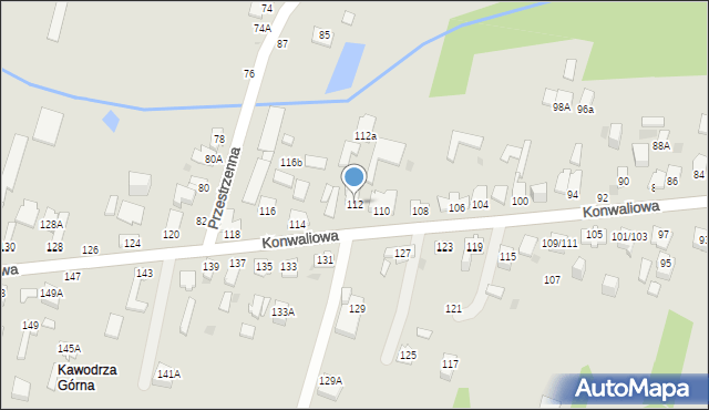 Częstochowa, Konwaliowa, 112, mapa Częstochowy