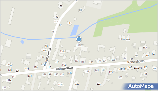 Częstochowa, Konwaliowa, 112a, mapa Częstochowy