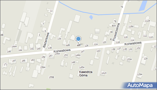 Częstochowa, Konwaliowa, 128, mapa Częstochowy