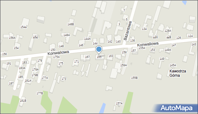 Częstochowa, Konwaliowa, 165, mapa Częstochowy