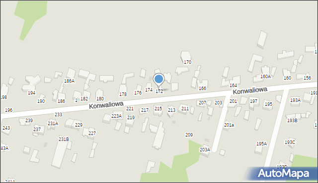 Częstochowa, Konwaliowa, 172, mapa Częstochowy