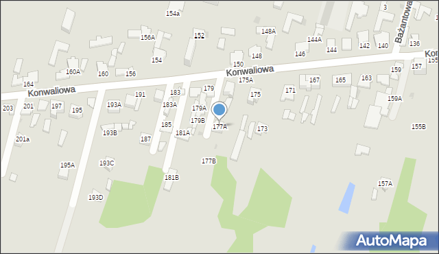 Częstochowa, Konwaliowa, 177A, mapa Częstochowy