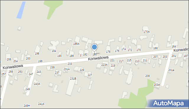 Częstochowa, Konwaliowa, 180, mapa Częstochowy