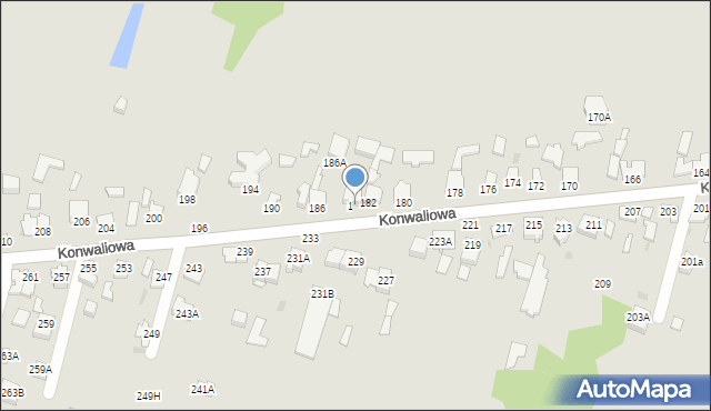 Częstochowa, Konwaliowa, 184, mapa Częstochowy