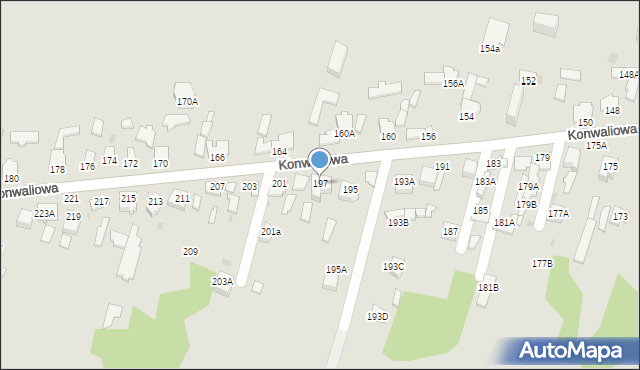 Częstochowa, Konwaliowa, 197, mapa Częstochowy