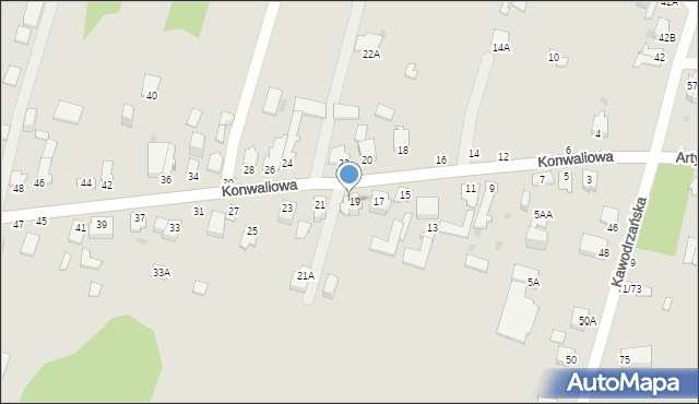 Częstochowa, Konwaliowa, 19A, mapa Częstochowy