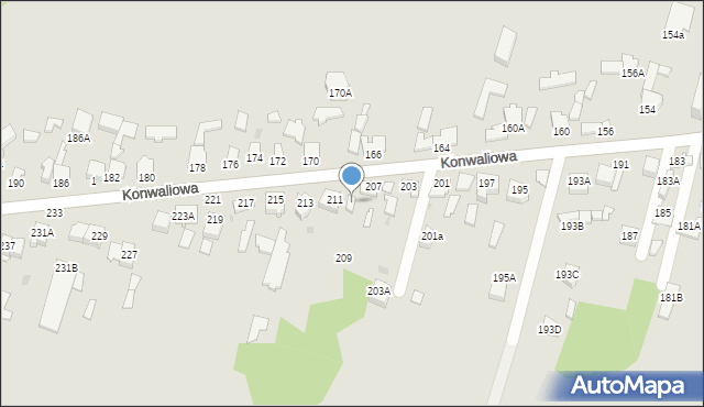 Częstochowa, Konwaliowa, 207A, mapa Częstochowy