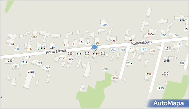 Częstochowa, Konwaliowa, 213, mapa Częstochowy