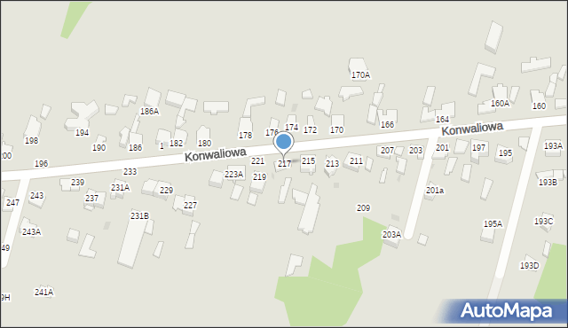 Częstochowa, Konwaliowa, 217, mapa Częstochowy