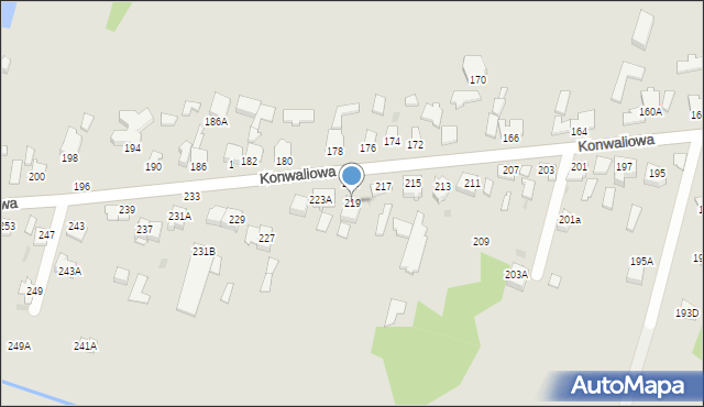 Częstochowa, Konwaliowa, 219, mapa Częstochowy