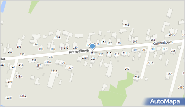 Częstochowa, Konwaliowa, 221, mapa Częstochowy