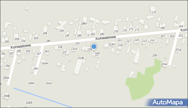 Częstochowa, Konwaliowa, 227A, mapa Częstochowy