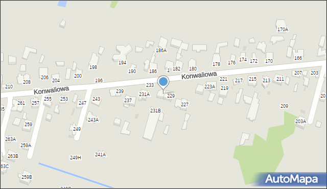 Częstochowa, Konwaliowa, 231, mapa Częstochowy