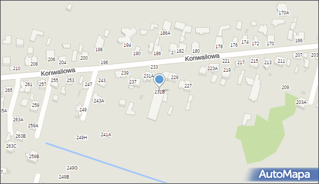 Częstochowa, Konwaliowa, 231B, mapa Częstochowy