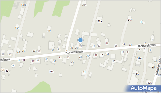 Częstochowa, Konwaliowa, 24, mapa Częstochowy