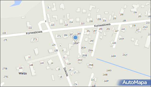 Częstochowa, Konwaliowa, 265A, mapa Częstochowy