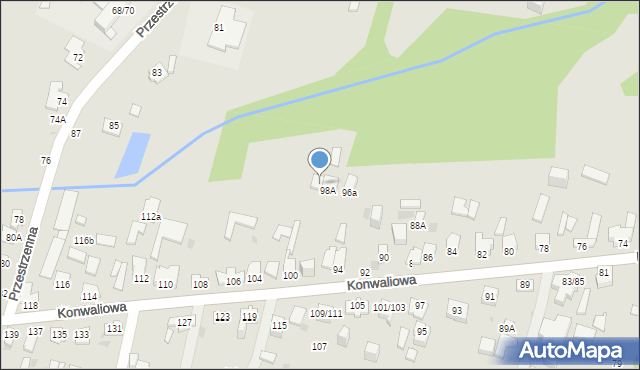 Częstochowa, Konwaliowa, 98B, mapa Częstochowy