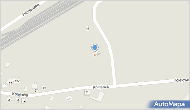 Czyżew, Kolejowa, 31, mapa Czyżew