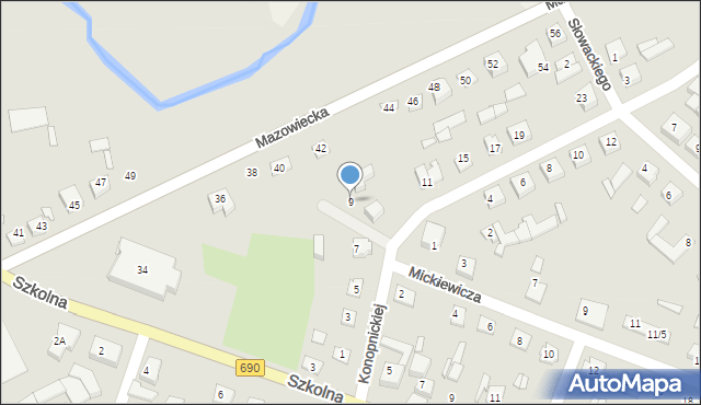 Czyżew, Konopnickiej Marii, 9, mapa Czyżew