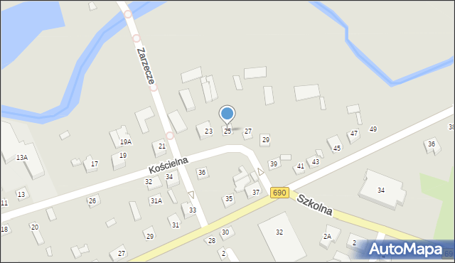 Czyżew, Kościelna, 25, mapa Czyżew