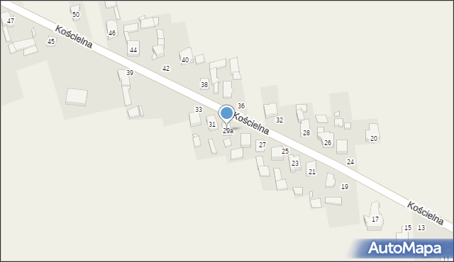 Dąbie, Kościelna, 29a, mapa Dąbie