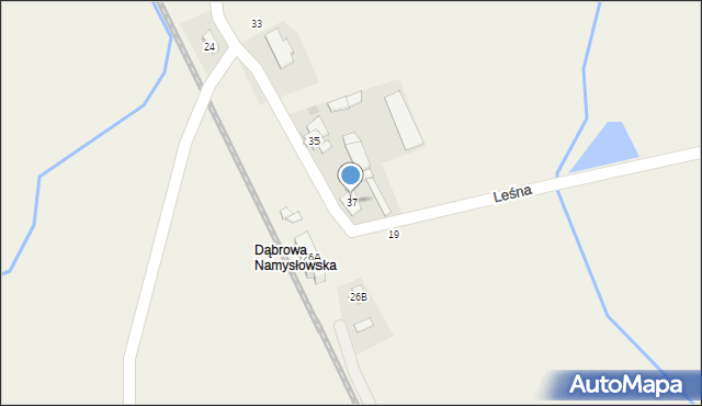 Dąbrowa, Kolejowa, 37, mapa Dąbrowa