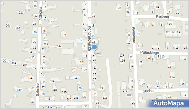 Dąbrowa Górnicza, Kondratowicza, 17, mapa Dąbrowa Górnicza