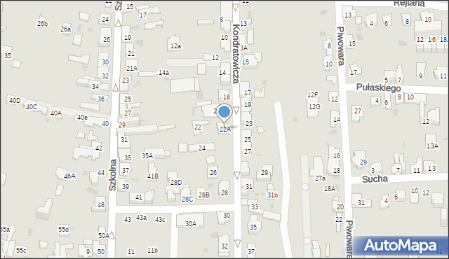 Dąbrowa Górnicza, Kondratowicza, 22A, mapa Dąbrowa Górnicza