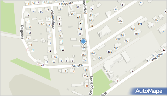 Dąbrowa Górnicza, Konopnickiej Marii, 37, mapa Dąbrowa Górnicza
