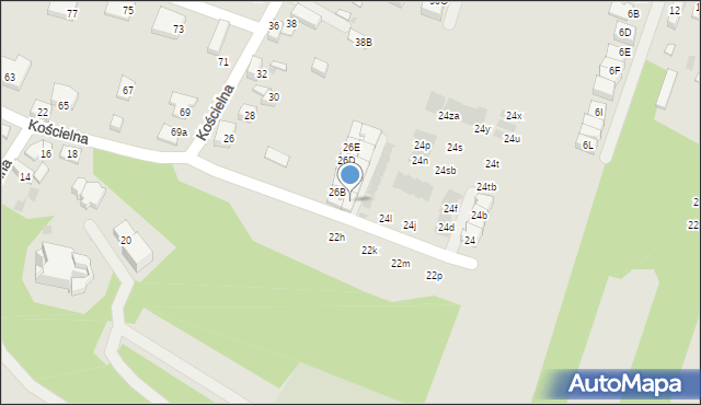 Dąbrowa Górnicza, Kościelna, 26G, mapa Dąbrowa Górnicza