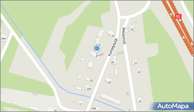 Dąbrowa Górnicza, Konstytucji, 47, mapa Dąbrowa Górnicza