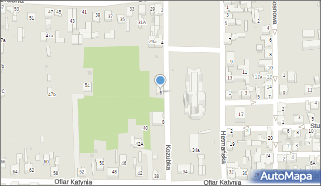 Dąbrowa Górnicza, Kozubka, 6, mapa Dąbrowa Górnicza