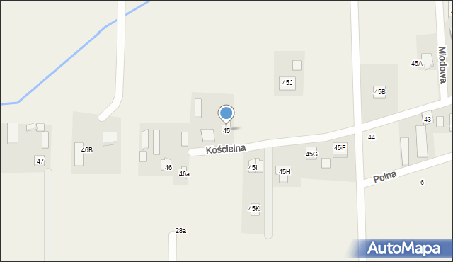 Dąbrówka, Kościelna, 45, mapa Dąbrówka