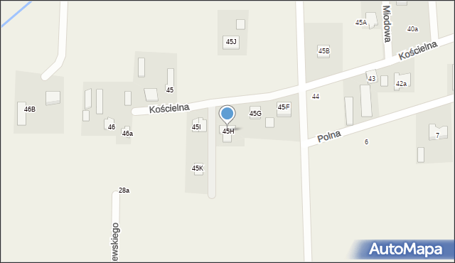 Dąbrówka, Kościelna, 45H, mapa Dąbrówka