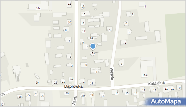 Dąbrówka, Kościuszki Tadeusza, gen., 7a, mapa Dąbrówka