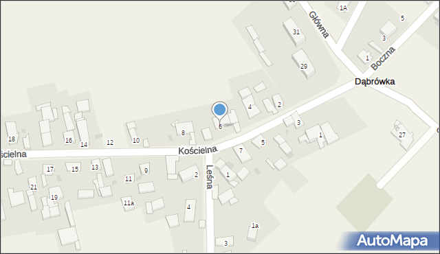 Dąbrówka, Kościelna, 6, mapa Dąbrówka