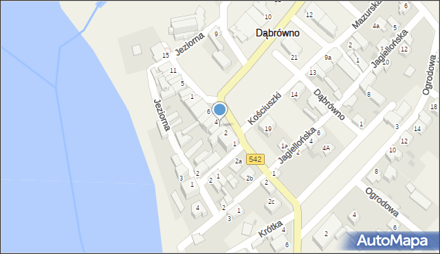 Dąbrówno, Kościuszki Tadeusza, gen., 3, mapa Dąbrówno