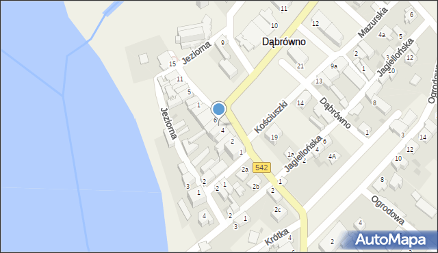 Dąbrówno, Kościuszki Tadeusza, gen., 5, mapa Dąbrówno