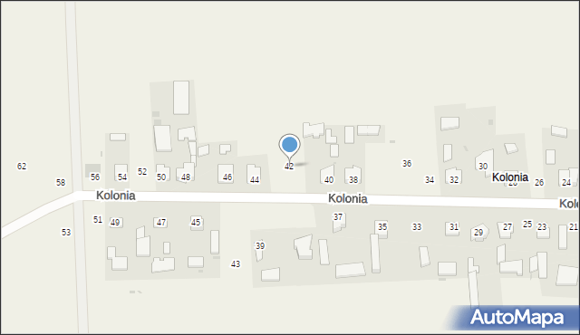 Dachnów, Kolonia, 42, mapa Dachnów