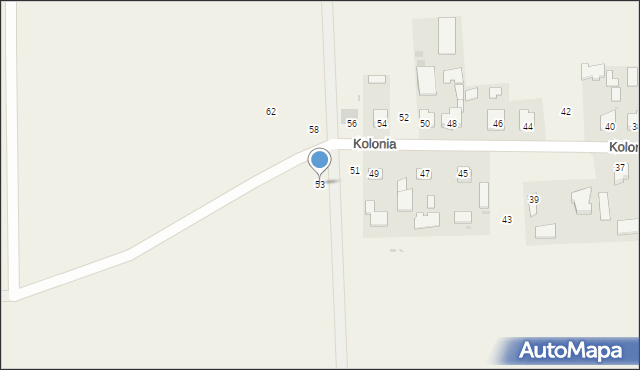 Dachnów, Kolonia, 53, mapa Dachnów