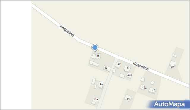 Dakowy Mokre, Kościelna, 57, mapa Dakowy Mokre