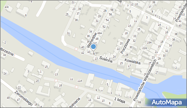 Darłowo, Kowalska, 9, mapa Darłowo