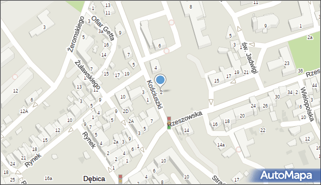 Dębica, Kościuszki Tadeusza, gen., 2, mapa Dębicy