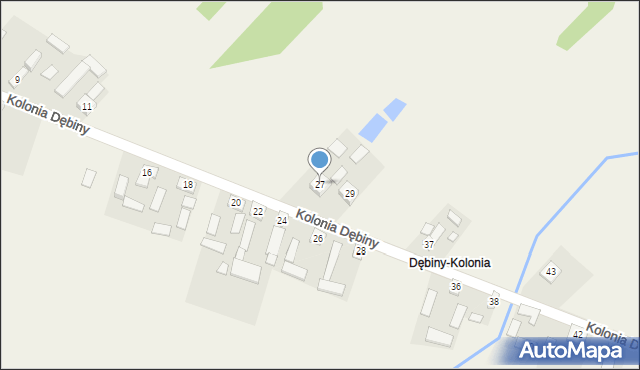 Dębiny, Kolonia Dębiny, 27, mapa Dębiny