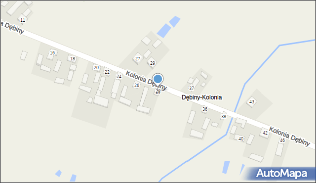 Dębiny, Kolonia Dębiny, 28, mapa Dębiny