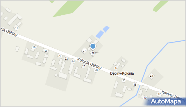 Dębiny, Kolonia Dębiny, 29, mapa Dębiny