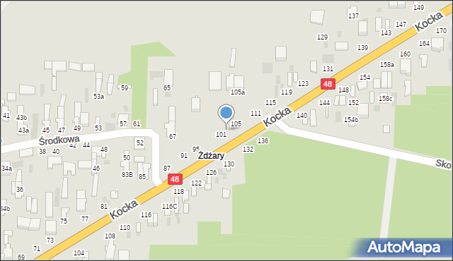 Dęblin, Kocka, 103, mapa Dęblin