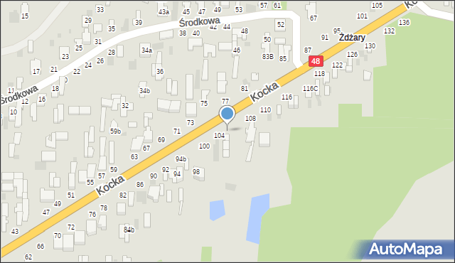 Dęblin, Kocka, 106, mapa Dęblin