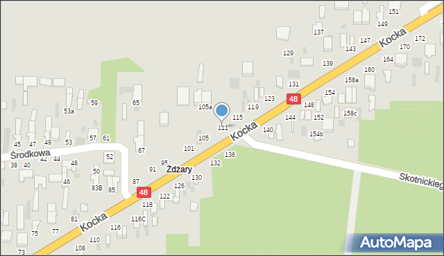 Dęblin, Kocka, 111, mapa Dęblin