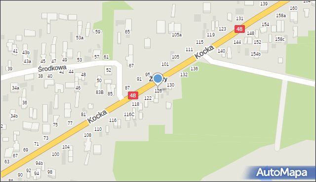 Dęblin, Kocka, 126, mapa Dęblin